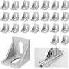 Foonary 24 angoli in alluminio 40 x 40, tipo rinforzato, alluminio pressofuso per profilo in alluminio 40 x 40, sabbiatura bianco argento, adatto per router CNC e collegamento profilo in alluminio