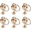 QUARKZMAN 6pz O Ring Rivetti Testa Rotonda in Ottone 9mm Rivetti Metallici con Vite e Anello di Trazione per Artigianato in Pelle Fai da Te, Borsa, Custodia per Cellulare, Tono Oro