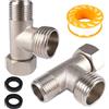 DGN 2 Pezzi Tee Raccordi Tubo Femmina, Raccordo a T in Ottone Cromato 1/2 Valvola di Deviatore a T 3 Vie 3/8, Collegamento a Tre Vie T Valve Compatibile per Casa, Bagno, Giardino