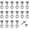 INCREWAY 40 pezzi di tappi a vite M4 in acciaio inox, copriviti decorative argento lucido, tappi in plastica a clip per mobili, armadi, specchi (viti non incluse)