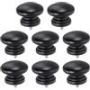 sourcing map 8 pomelli rotondi in legno per cassetti, 3,3 x 2,5 cm, autofilettanti, in legno massello, pomelli rotondi a forma di fungo, per mobili, cassettiere, guardaroba, nero