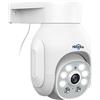 Hiseeu 5MP Telecamera di Sorveglianza Esterna PoE con Cavo Ethernet, 360 ° PTZ Telecamera IP Esterno No WiFi, 30m Visione Notturna Colori, Rilevamento Movimento, Audio Bidirezionale, POE Kit
