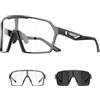 SCVCN Occhiali Ciclismo Fotocromatici Uomo Donna Bicicletta MTB Trasparenti Occhiali da Sole Sportivi Corsa Baseball S327
