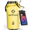 Earth Pak Borsa Impermeabile - Sacca Impermeabile Ideale per Canottaggio, Kayak, Pesca, Rafting, Campeggio, e Nuoto (Yellow, 10L)