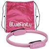 Bluefinity Anello da Pilates con Esercizi, Doppia Impugnatura, Imbottito, Ø 37cm, Fitness Ring, Allenamenti Yoga, Rosa