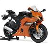 Risopen 1/12 moto giocattolo compatibile Yamaha YZF-R6, modello sportivo in lega di pressofusione, senza assemblaggio, mini-corsa, regalo per adulti e collezionisti (arancione)