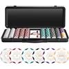 SLOWPLAY Set di fiches da poker Nash in argilla, 14 g, edizione White Gold, Full Set da 500 pezzi | Fiches numerate 1, 5, 25, 100, 500, 1000 | Valigetta premium con scocca resistente in policarbonato
