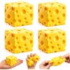 TOGETDREAM 4 Pezzi Squishy Formaggio 5cm, Palline Antistress a Lento Ritorno, Giocattolo Sensoriale Morbido e Portatile per Bambini e Adulti, Fidget Toys Antistress per Ansia e Stress, Cheese Squishy per Regali