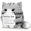 Foonary Miniatura positiva a uncinetto di gatto, regalo per sostegno emotivo, bambola a maglia ispiratrice, regalo all'uncinetto, motivante, per famiglia, uomini, donne, coppie, college