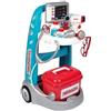 Smoby - Carrello del dottore, 7600340207, +3 anni, con modulo elettronico, effetti luminosi e sonori, molti accessori inclusi, made in France
