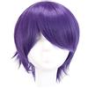 MapofBeauty 30cm/ 12 Pollice Medio Lisci Uomo Lisci Parrucche (Viola)