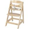 roba Seggiolone Scalabile Sit Up III in Legno Naturale - Altezza Regolabile - da 6 Mesi fino a 50 kg - Seggiolone Resistente con Barra di Sicurezza