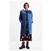 Desigual, Giubbotto lungo denim imbottito, Cotone, Blu, M