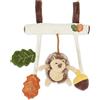 BIECO Catena per carrozzina a forma di riccio, ca. 30 x 21 cm, giocattolo maxi cosi, per lettino o box con ciondolo ad arco, gioco di attività, giocattolo mobile con anelli di presa
