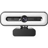 HUBa Webcam 4K UHD Ring Light per PC, webcam 1080P con doppio microfono AI con cancellazione del rumore, correzione automatica della luce, copertura della privacy, FOV 73°