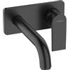 hansgrohe Vernis Shape Miscelatore monocomando lavabo ad incasso a parete con bocca di erogazione 20,5 cm, nero opaco, 71578670