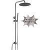 Görbach Colonna Doccia Acciaio Inox senza Miscelatore, Set Doccia a Pioggia con Asta Doccia Saliscendi Regolabili, Soffione D25cm, Grigio pistola
