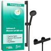 hansgrohe Activera Select S - Set doccia con termostatico Ecostat Fine, doccetta a risparmio idrico (EcoSmart, 2 getti), tubo flessibile e asta doccia (0,65 m), nero opaco, 28876670