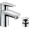 hansgrohe Talis E Miscelatore monocomando per lavabo 80 con Push-Open, cromo, 71701000