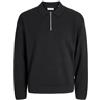 JACK & JONES Jjeurban Jack Knit Polo LS Ln, Nero, S Uomo