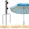 LIVESTN Supporto per Ombrellone con Ancoraggio a Terra,Supporto per Ombrellone per Prati,Base per Ombrellone con Ancoraggio a Terra,Porta Ombrellone da Giardino,per Pesca, Giardino, Spiaggia