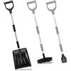 LESOLEIL Pala da neve per vialetto auto, kit 3 in 1 pala da neve portatile con raschietto per ghiaccio e spazzola da neve, rimozione del ghiaccio da neve, per giardino, campeggio, auto e emergenza