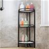 Liwankaqi Scaffale da doccia a 3 livelli, in piedi senza foratura, può trasportare fino a 35 kg, materiale ispessito e durevole, per bagno e cucina (nero)
