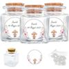 Doni Bomboniere Set Bomboniere Comunione Bimba 12PZ Barattolini in Vetro 4x4x4 Portaconfetti Trasparenti Tappo Sughero 12PZ Adesivi Personalizzabili 12PZ Bustine Confetti Festa Gadget Cresima Evento