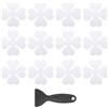 PATIKIL 12 PCS Adesivi Antiscivolo per Vasca da Bagno, Adesivi Antiscivolo per Doccia con Raschietto Decalcomanie per Pavimento Doccia Forma Quadrifoglio Carini Treads Vasche, Bianco