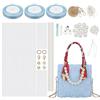 WADORN Kit di Borsette all'Uncinetto per Maglieria Fai-da-Te, Borsa Tessuta A Mano Realizzazione di Fogli di Tela di Plastica A Rete A Punto Croce Set di Borse Artigianali Lavorate A Mano Kit, Blu