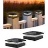 BRIMAX Plafoniera Solare LED 10x10cm per Pali, 3000K-6000K 2 pezzi,