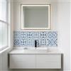 CHGCRAFT 36 Pezzi Adesivi per Piastrelle a Guscio Blu e Bianchi 10x10cm Adesivi da Parete Impermeabili Rimovibili in PVC Adesivi Decorativi per Cucina, Lavanderia, Parete, Tavolo, Ufficio