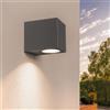 Ledvion - Lampada da Parete LED Antracite & Cube, Spot GU10, IP54, Lampada Esterna, Illuminazione Giardino, Illuminazione Facciata
