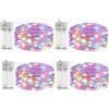 ALEGRE 4 luci a LED a batteria con timer, 3 m, 30 LED, micro filo di rame, con timer, catena luminosa colorata per interni, funzionamento a batteria per Natale, Halloween, Capodanno, decorazione di