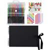 PaxCulina Album Fotografico Personalizzabile - Fai da Te Spirale Scrapbook 21,5x29 cm - Album Foto Scrapbooking Kit, 80 Pagine Nere, Regalo per Anniversario, Compleanno e Laurea