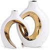 XIAOMAGG Set Di 2 Vasi In Ceramica, Arredamento Moderno Bohémien, per Matrimonio, Tavolo Da Pranzo, Banchetto, Soggiorno, Ufficio, Camera Da Letto, Bagno, Davanzale，Vaso decorativo (Oro bianco)