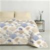 Mahome Trapuntino Matrimoniale Primaverile Estivo in 100% Puro Cotone 260x260 cm Leggero Double Face - Copriletto Trapuntato morbido Traspirante Anallergico - Made in Italy - Marea Panna