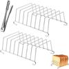 Vauki 2 pezzi porta tostapane per friggitrice e friggitrice ad aria calda, in acciaio inox con pinza per pane, porta pane toast con spazio per 8 fette di pane, per ristoranti e compleanni
