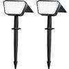 FIFlying Faretti Solari da Esterno 2 Pezzi, 44 LED Faretti Solari a LED da Esterno, 3 Modalità IP67 Impermeabile Lampade da Giardino per Cortile, Patio, Vialetto, Alberi - Bianco Freddo