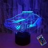 YTDZLTD 3D Auto della Polizia Luce Notturna 16 Colori Mutevoli Telecomando USB Potere Toccare Cambiare Illusione Ottica Lampada Arredamento Lampada LED Lampada da Tavolo Bambini Brithday Natale Regalo