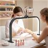 Adonafy Lampada da Tavolo Per Unghie: 29in Lampada per Unghie da Tavolo per Principianti - 3 Modalità Colore e 10 Livelli di Luminosità Luce per Unghie per Casa e Salone Cosmetici - Nero