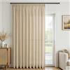 Topfinel Tenda 1 Pezzo, 300x240 cm (LxA), In Lino Marrone Chiaro, Stile Bohémien, Moderno Per Finestre, Soggiorno e Camera Da Letto, Semitrasparente Con Fascia Arricciata Per Sistema a Binario.
