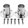 Hicello 2 pezzi asta appendiabiti in acciaio INOX fine staffa di supporto flangia.