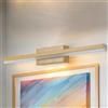 Licht-Erlebnisse Applique LED da bagno IP44 L: 50 cm bianco neutro 4000 K 820 lm acciaio inox in look legno luce a specchio applique da bagno