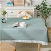 CHUYIX - Tovaglia in cotone e lino con nappe 90 x 150 cm, rettangolare, lavabile, antipolvere, per tavolo da cucina, da picnic, decorazione natalizia per la tavola da pranzo
