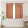 Joydeco Tende Lino Semitrasparenti per Interni Finestre 2 Pezzi L 140 x A 145 CM, Tende Decorative Moderne con Fettuccia Camera da Letto Soggiorno Sala da Pranzo, Terracotta