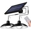 PORFOYO Lampada a sospensione solare per esterni, 2 lampade solari a LED per esterni, con telecomando, lampada solare per esterni, lampada solare da appendere, IP65, impermeabile, lampada a sospensione solare