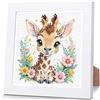 Luckyarina Giraffa Pittura con Diamanti per Bambini Con Cornice - Immagini Artistiche con Diamanti Giraffa, Animali Pittura con Diamanti per Bambini da 4 6 8 10 Anni Come Regalo per Decorazione Murale