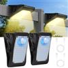 HOTUT 2 Pezzi Luce Solare LED Esterno, Clip a Scatto per Giardino, con Sensore di Movimento, Ricarica USB, 3 Modalità Faretto Lampada Solare da Esterno, IP65 Impermeabile Lampade Luci Solari