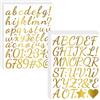 Vauki Confezione da 30 fogli di adesivi in forma di lettere, numeri e simboli dorati da 2,5 cm - In vinile impermeabile - Per progetti di bricolage (A)